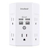 Surge Protector, 5 Outlets Extender with 4 USB Ports(USB C), 3-Side 1680J Power Strip Multi Plug...